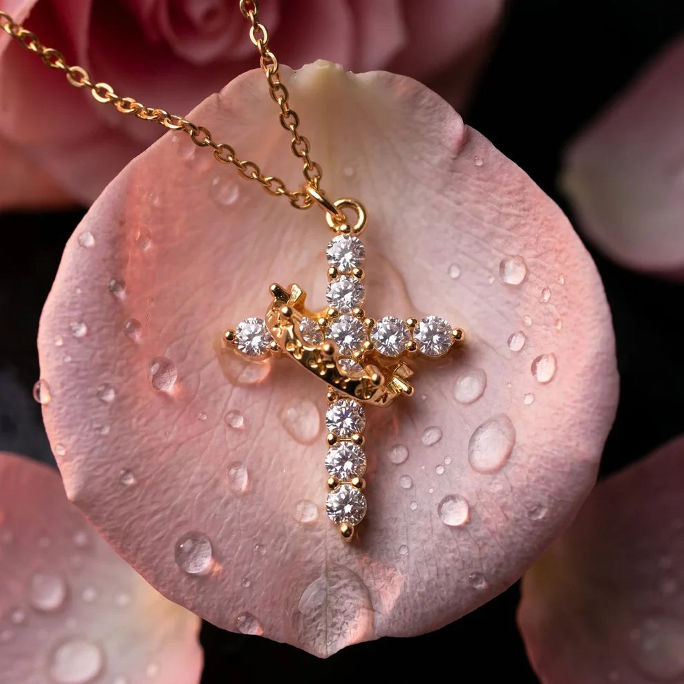 CrownCross™ – Rotating Cross & Crown Necklace